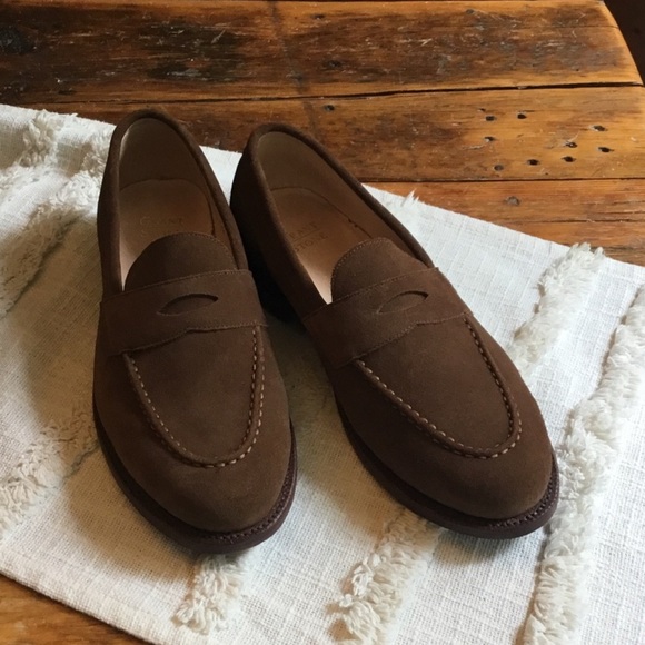 **SOLD** Grant Stone Traveler Penny Loafers Suede Espresso Mens Size 10.5 - Picture 2 of 7